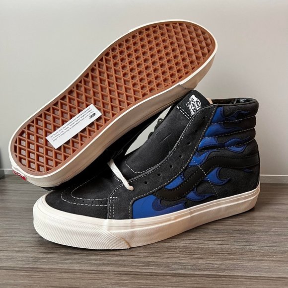 Vans Anaheim Factory SK8-Hi 38 DX Skate Shoes Men's Black Layered Blue Flame - Picture 7 of 16